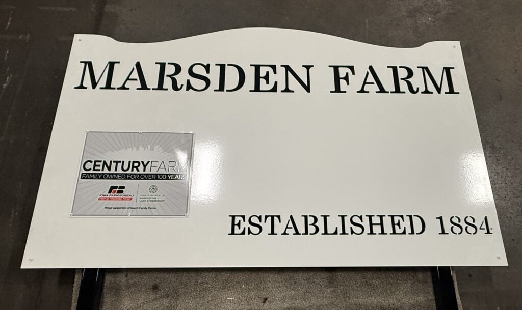 Powder coated outdoor farm sign