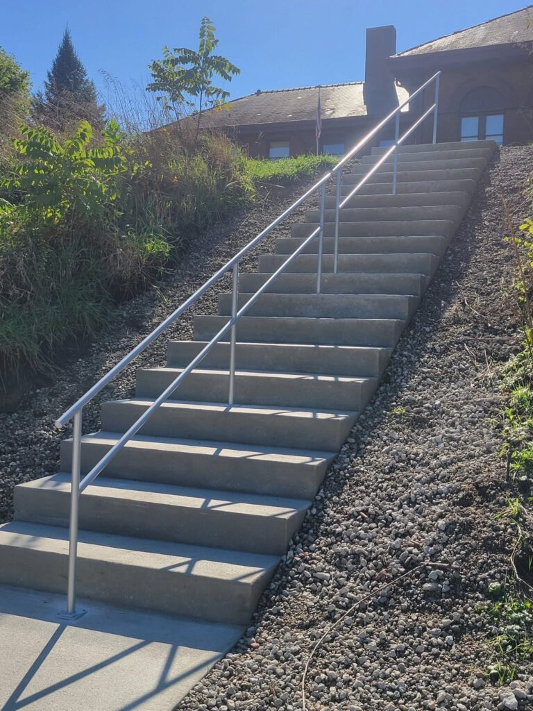 Fabricated outdoor stair railing