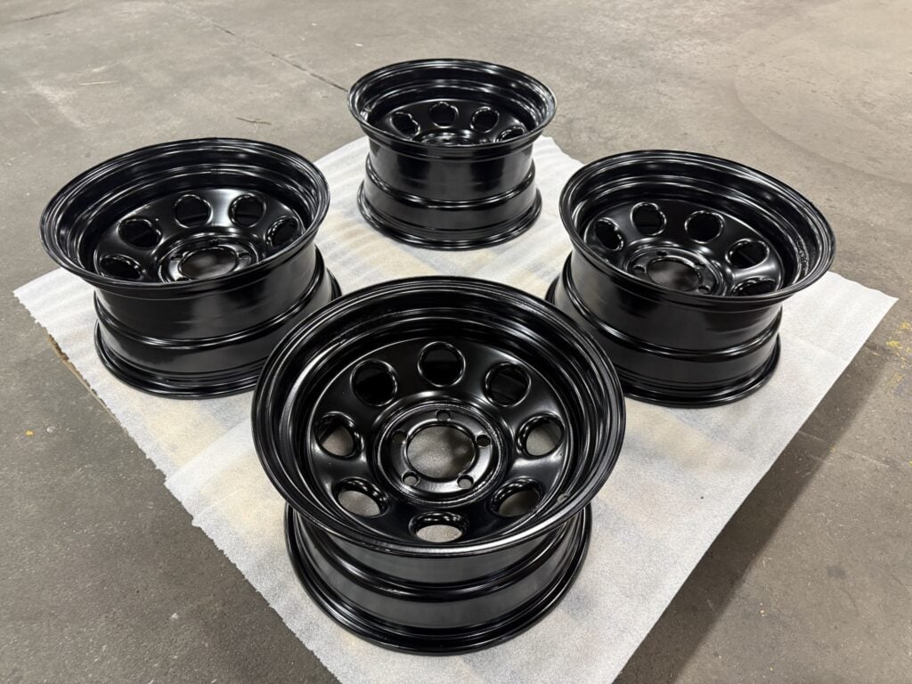Powder coated wheel rims