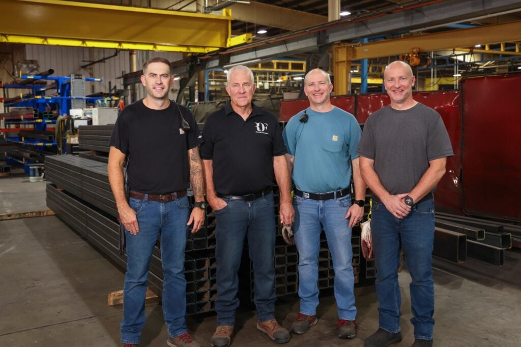 Red Oak Fabrication leadership team on the shop floor